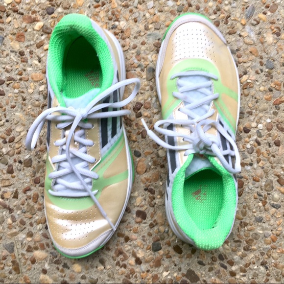 Adidas Gold Yellow Green Sneakers Shoes 7.5